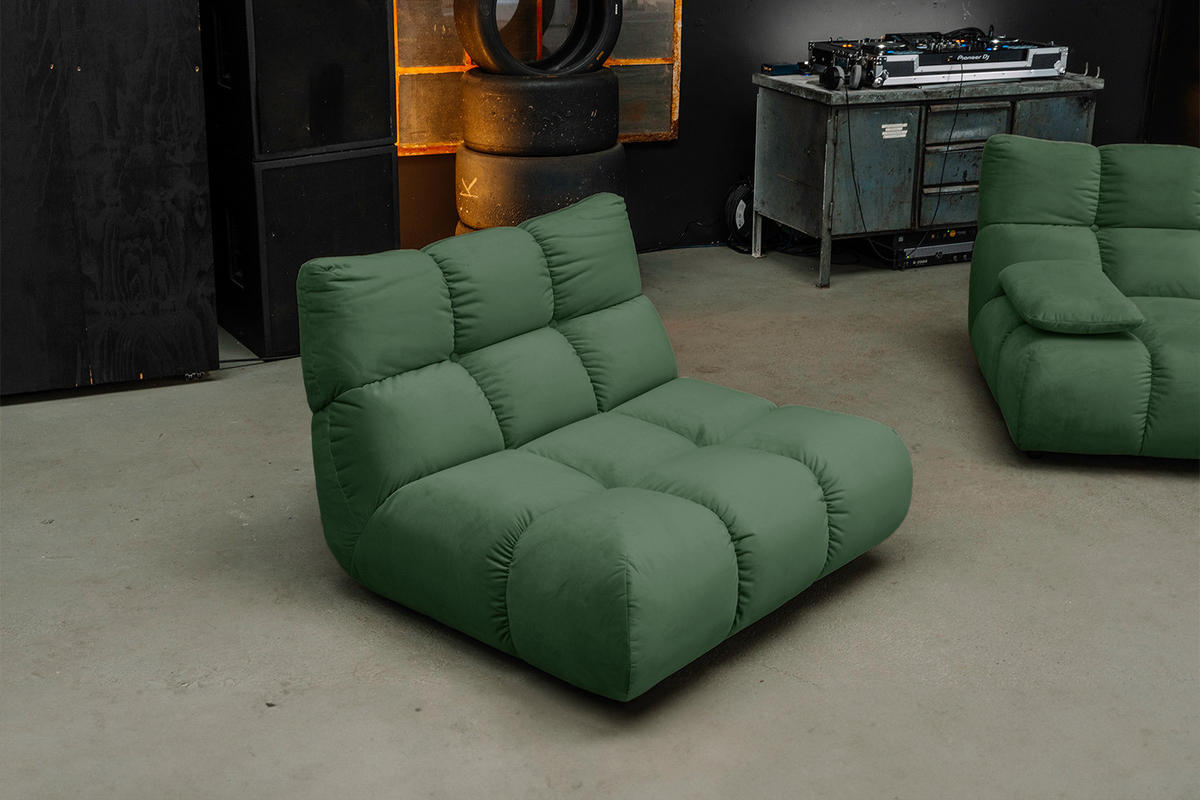 DREHSESSEL VIVIEN Smaragdgrün Velvet Drehbar (360°) - Smaragdgrün/Schwarz, Kunststoff/Textil (112/85/108cm) - KAWOLA