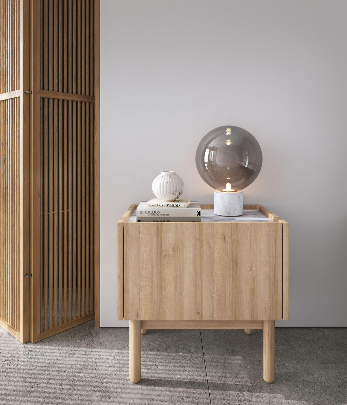 NACHTTISCH BEIGE - Beige, Holzwerkstoff (50/48/37cm) - FURNLUX