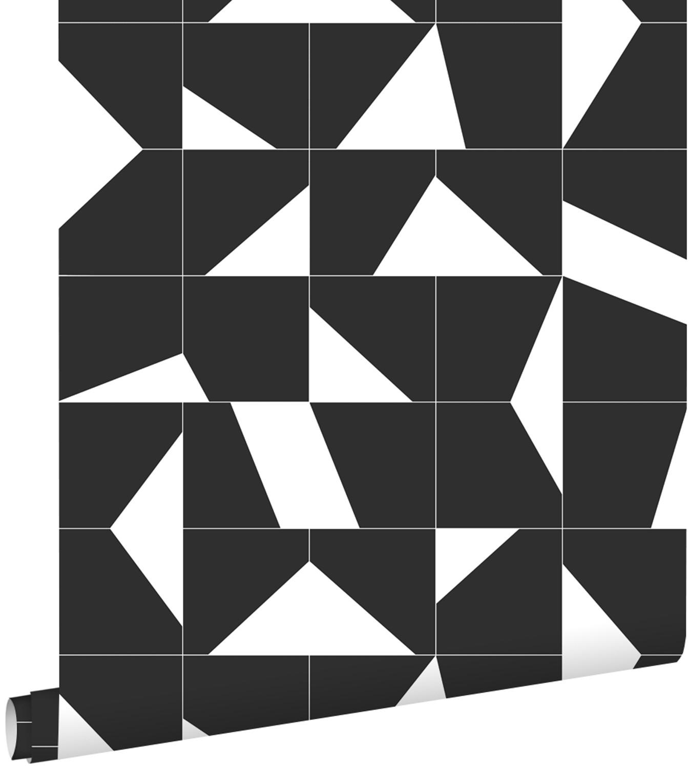 TAPETE Fliesenmuster 53 cm x 10.05 m - Schwarz, Papier (53/1000cm) - ESTAhome