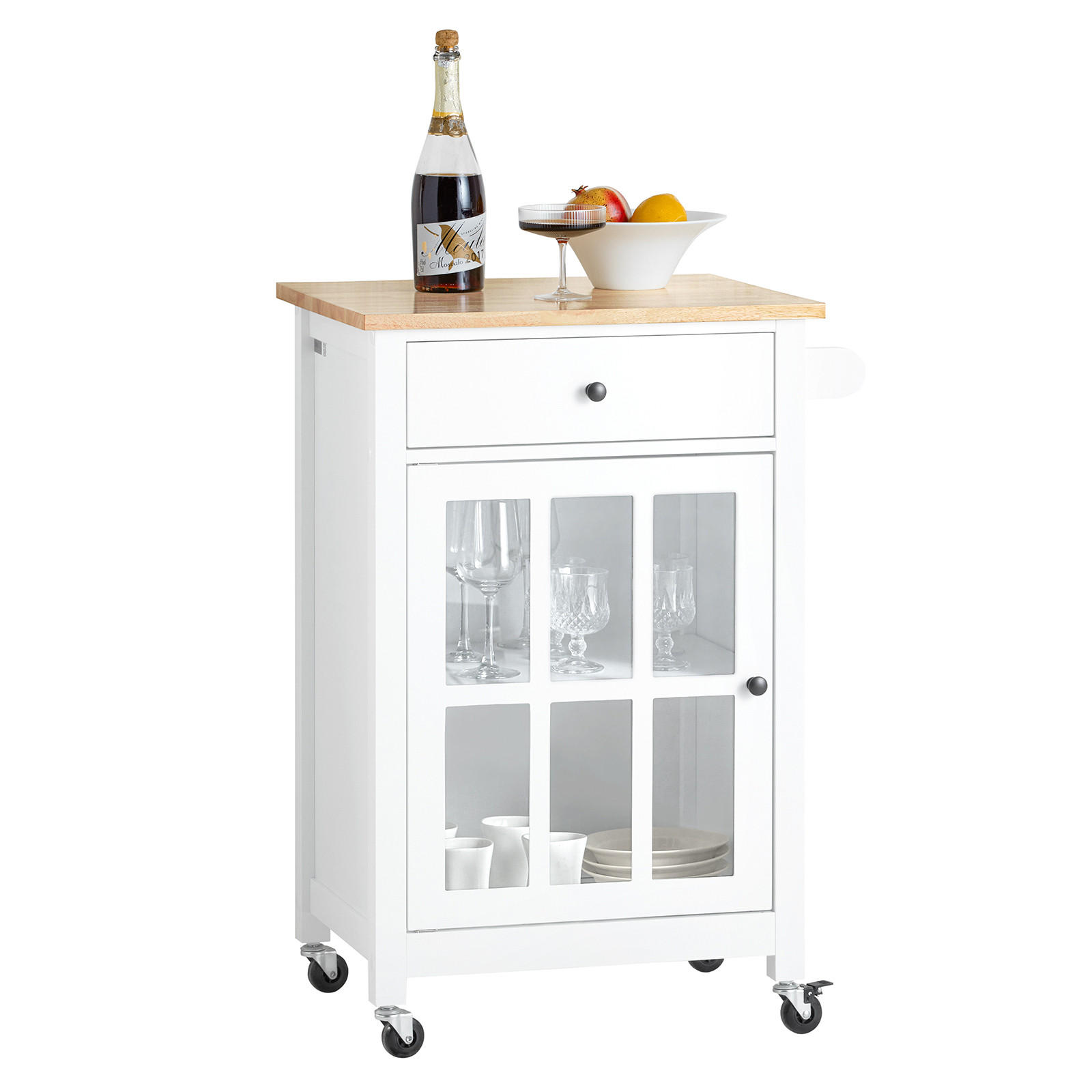 KÜCHENWAGEN Weiß - Weiß, Holzwerkstoff (63/88/46cm) - SoBuy