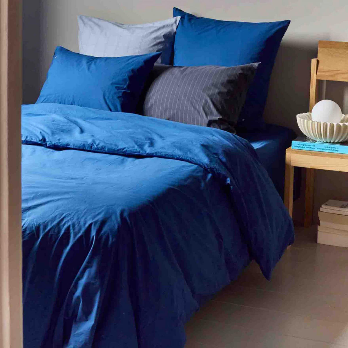 KOPFKISSENBEZUG Céleste so blau 50 x 70 cm - Blau, Textil (70/50cm)