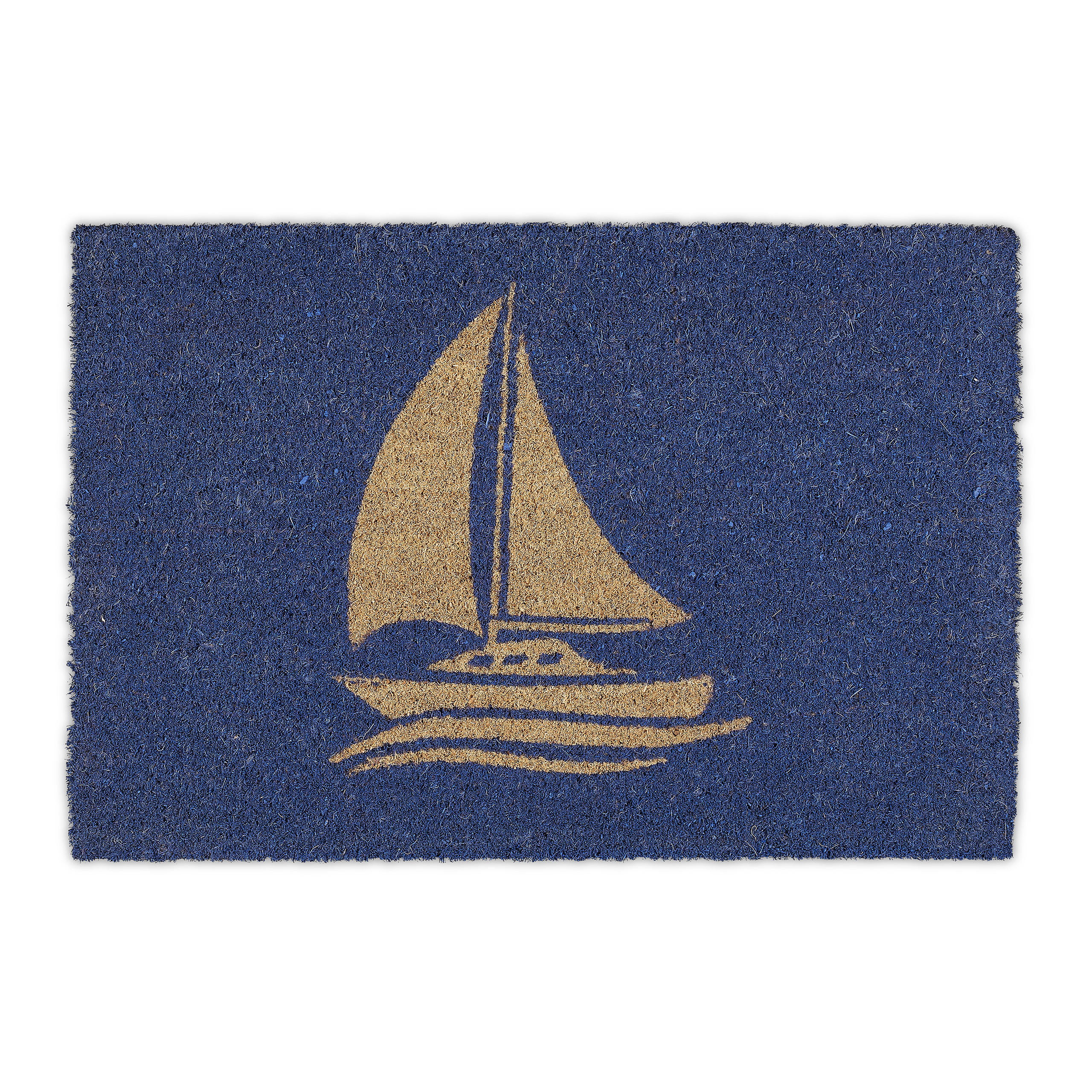FUSSMATTE - Dunkelblau, Kunststoff/Textil (60/40cm) - Relaxdays