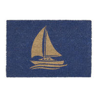FUSSMATTE - Dunkelblau, Kunststoff/Textil (60/40cm) - Relaxdays