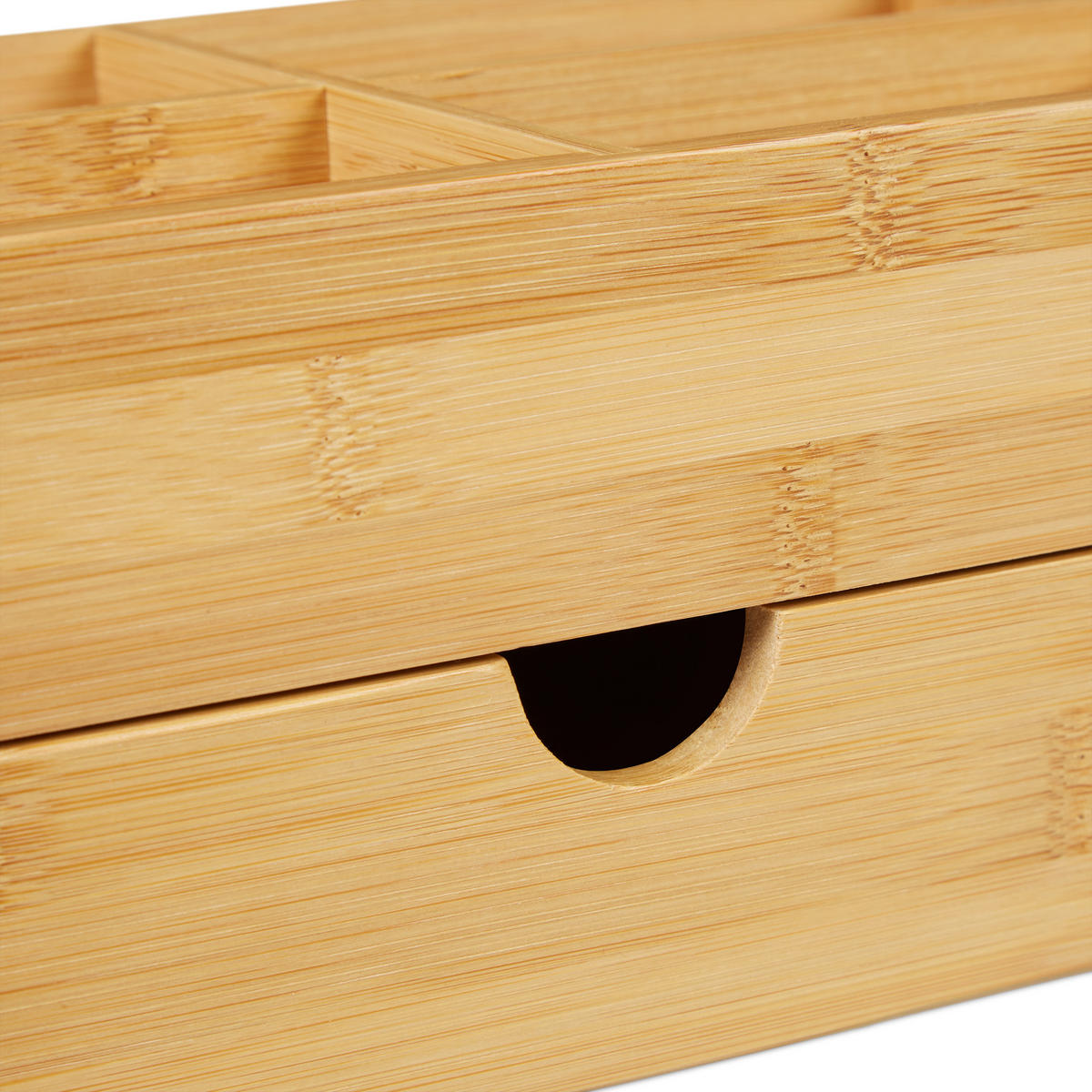 KOSMETIK Organizer - Hellbraun, Holz (27/11/15cm) - Relaxdays