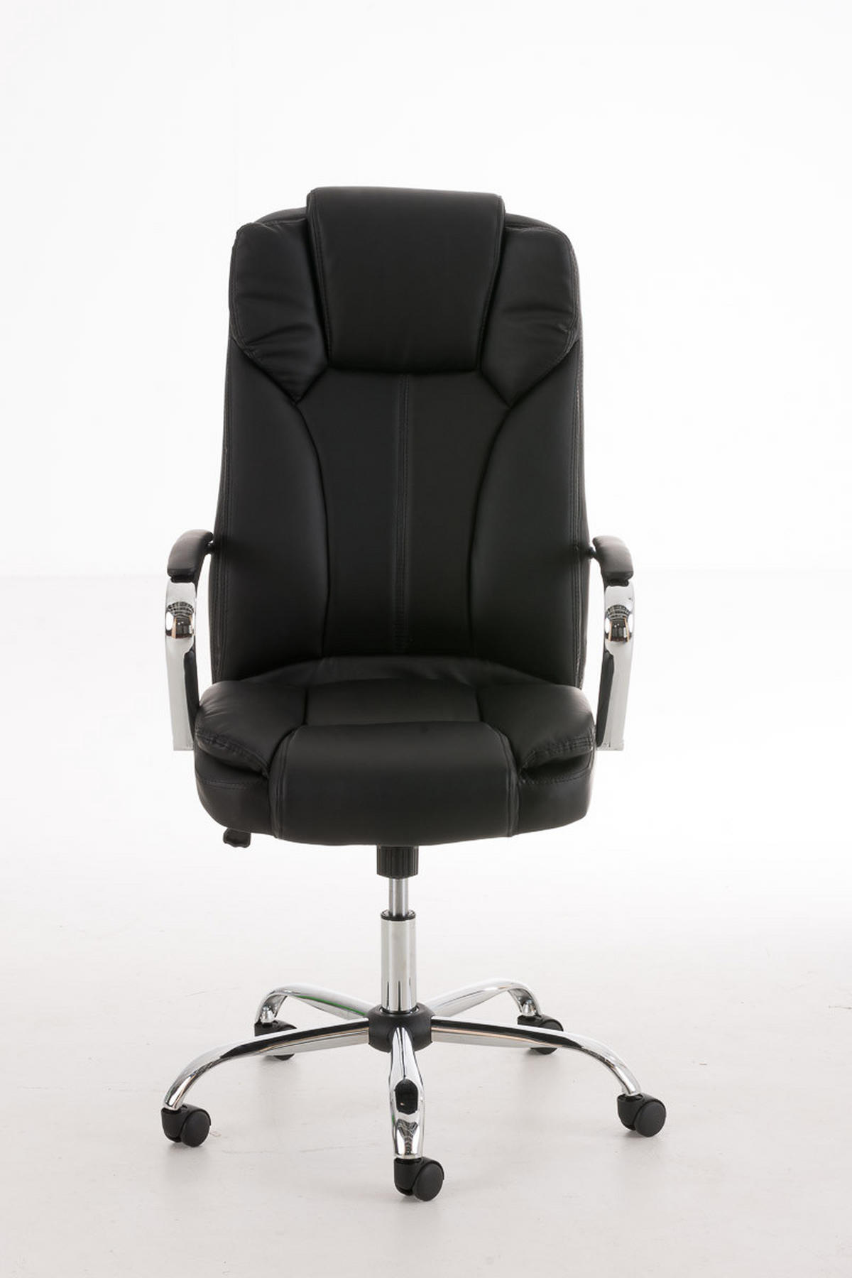 BÜROSTUHL JUBEL 115x62x70 Schwarz Kunstleder Metall - Schwarz, Leder/Metall (62/115/70cm) - DELUKE