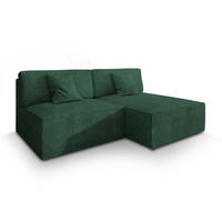 ECKSOFA FIORO P Grün Kordstoff mit Schlaffunktion - Grün, Holz (204/148cm) - MASSENO