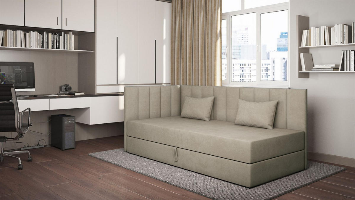 SOFA Thelma In Opera - Beige, Holzwerkstoff/Textil (207/90/97cm) - Fun Möbel