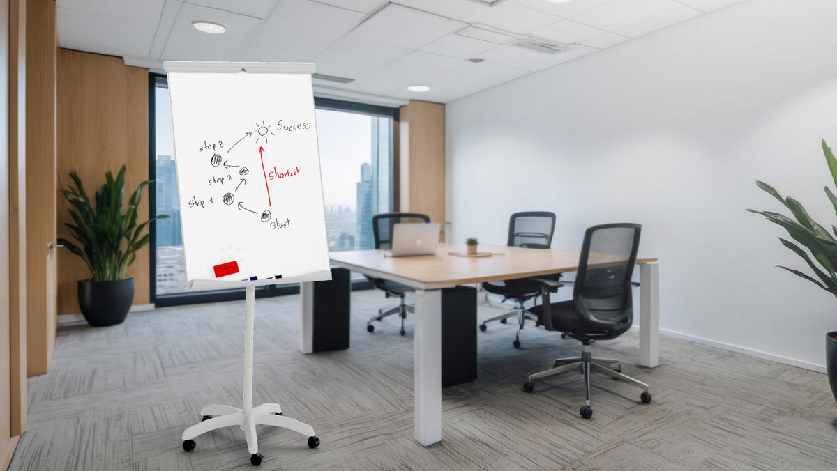 FLIPCHART - Mobil Schreibfläche 100x70cm - Weiß, Metall (100/70/1.2cm) - ALLboards