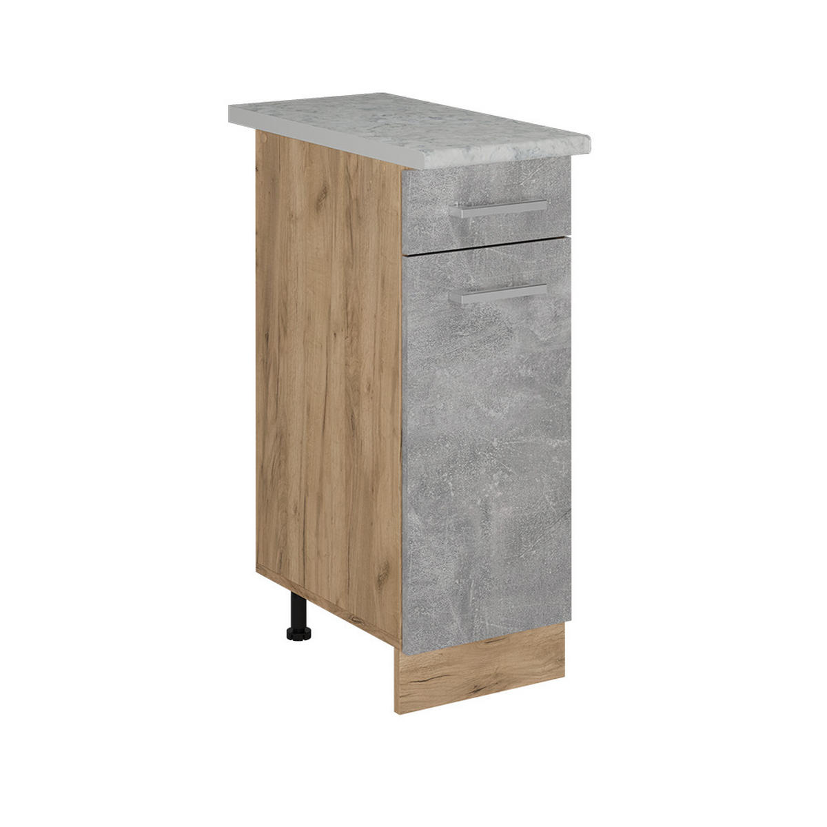 KÜCHENUNTERSCHRANK R-Line Beton 30 cm AP Marmor - Honigeiche/Schieferfarben, Holzwerkstoff (30/81.6/60cm) - Vicco
