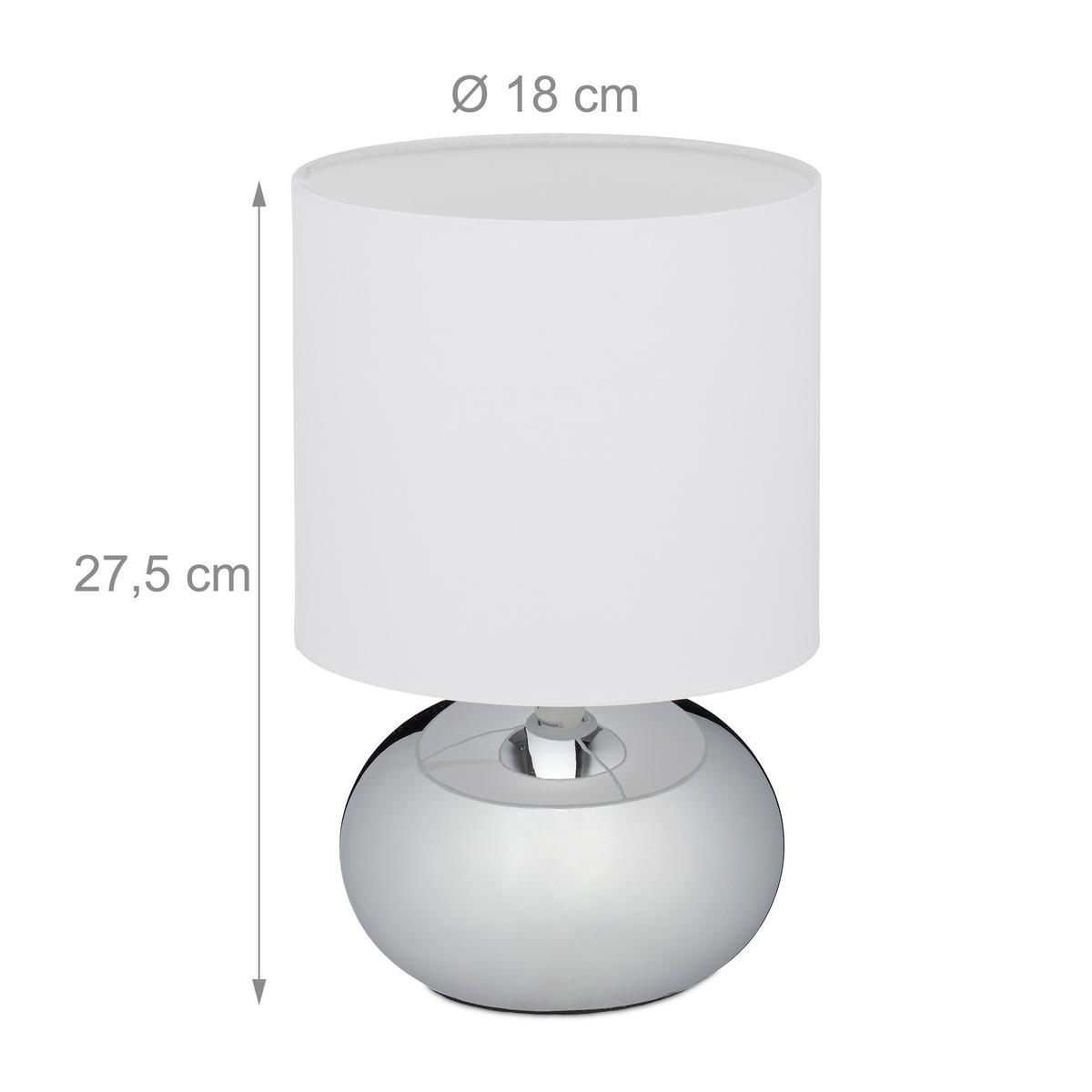 TISCHLAMPE - Multicolor, Kunststoff/Textil (18/18/27.5cm) - Relaxdays