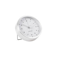 WECKER Weiß 9/9 cm - Weiß, Metall (9/9/3cm) - KUNSTLOFT