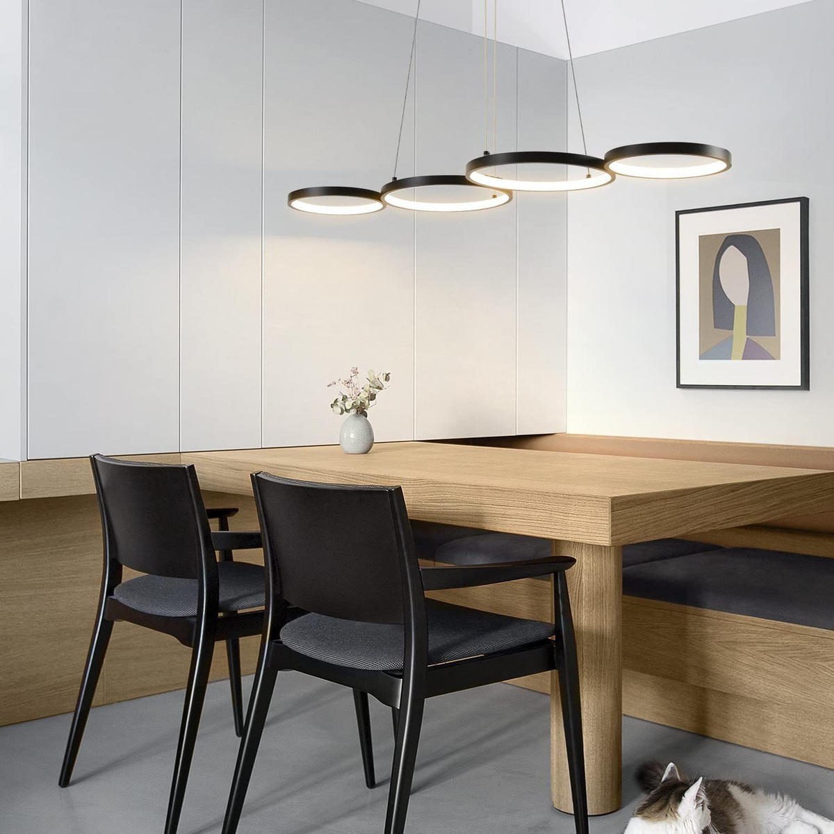 LED-HÄNGELEUCHTE Stralhain 32/160/88 cm - Schwarz, Metall (88/32/160cm) - ZMH