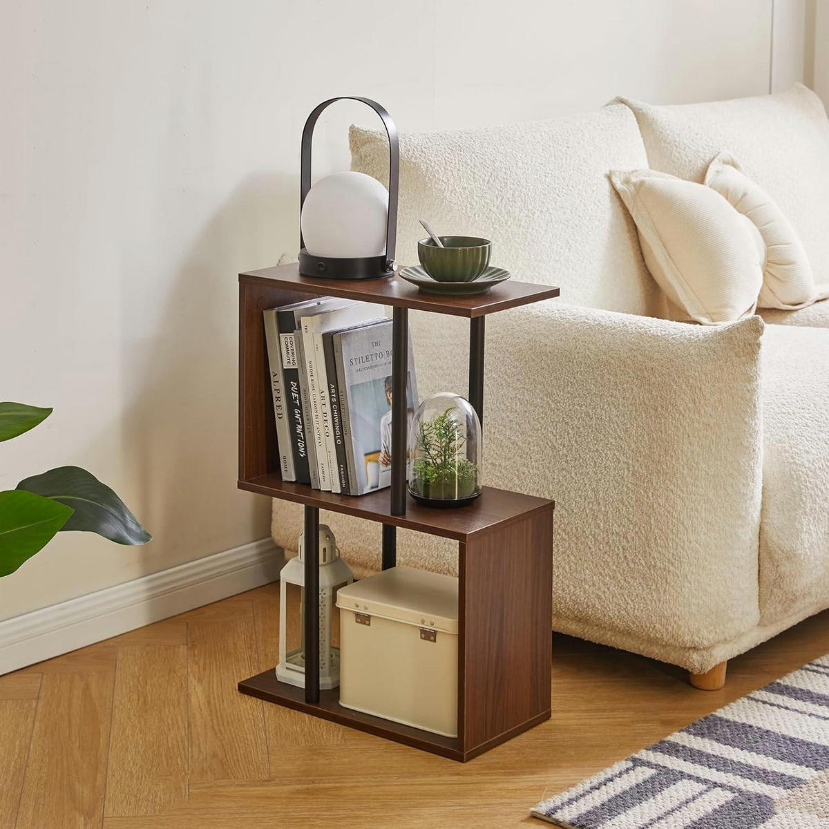 BEISTELLTISCH S-Form Braun 60 cm - Braun, Holzwerkstoff (40/20/60cm)