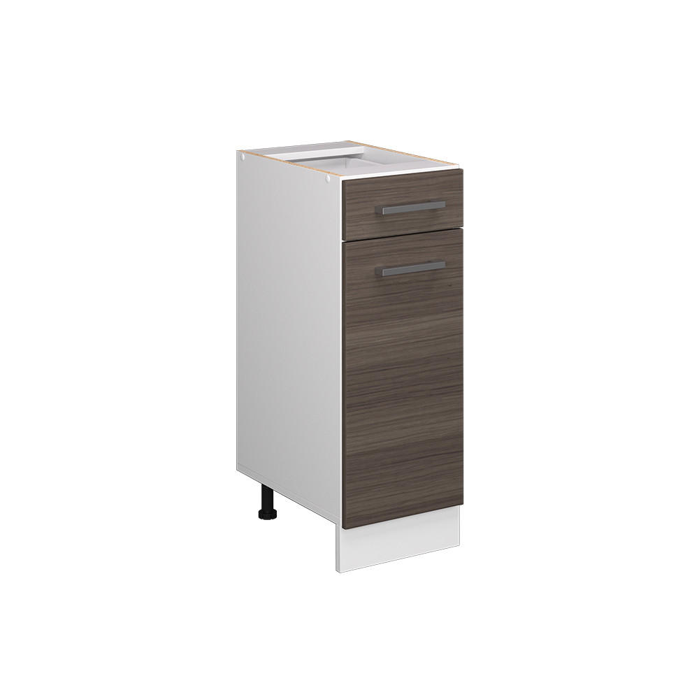 KÜCHENUNTERSCHRANK R-Line Grau 30 cm ohne AP - Weiß/Braun, Holzwerkstoff (30/81.6/46cm) - Vicco
