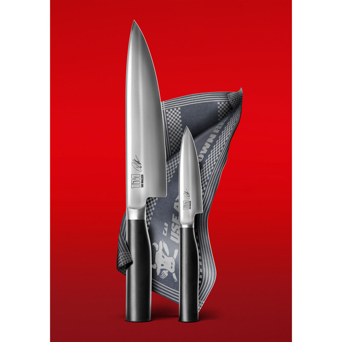MESSERSET Kamagata Tim Mälzer Set, 3-tlg. - Schwarz, Metall - Kai Messer