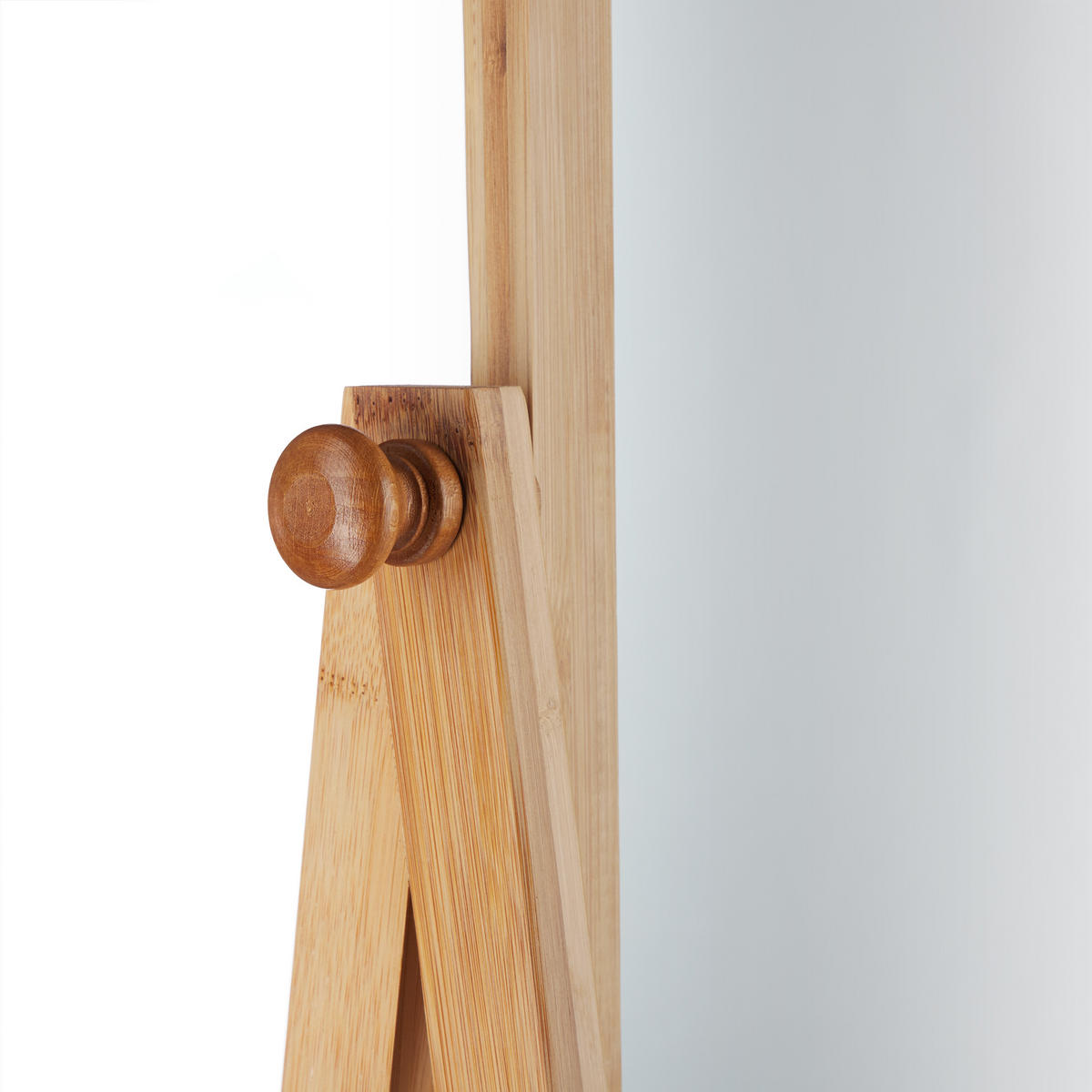 STANDSPIEGEL - Hellbraun, Glas/Holz (40/159.5/36cm) - Relaxdays