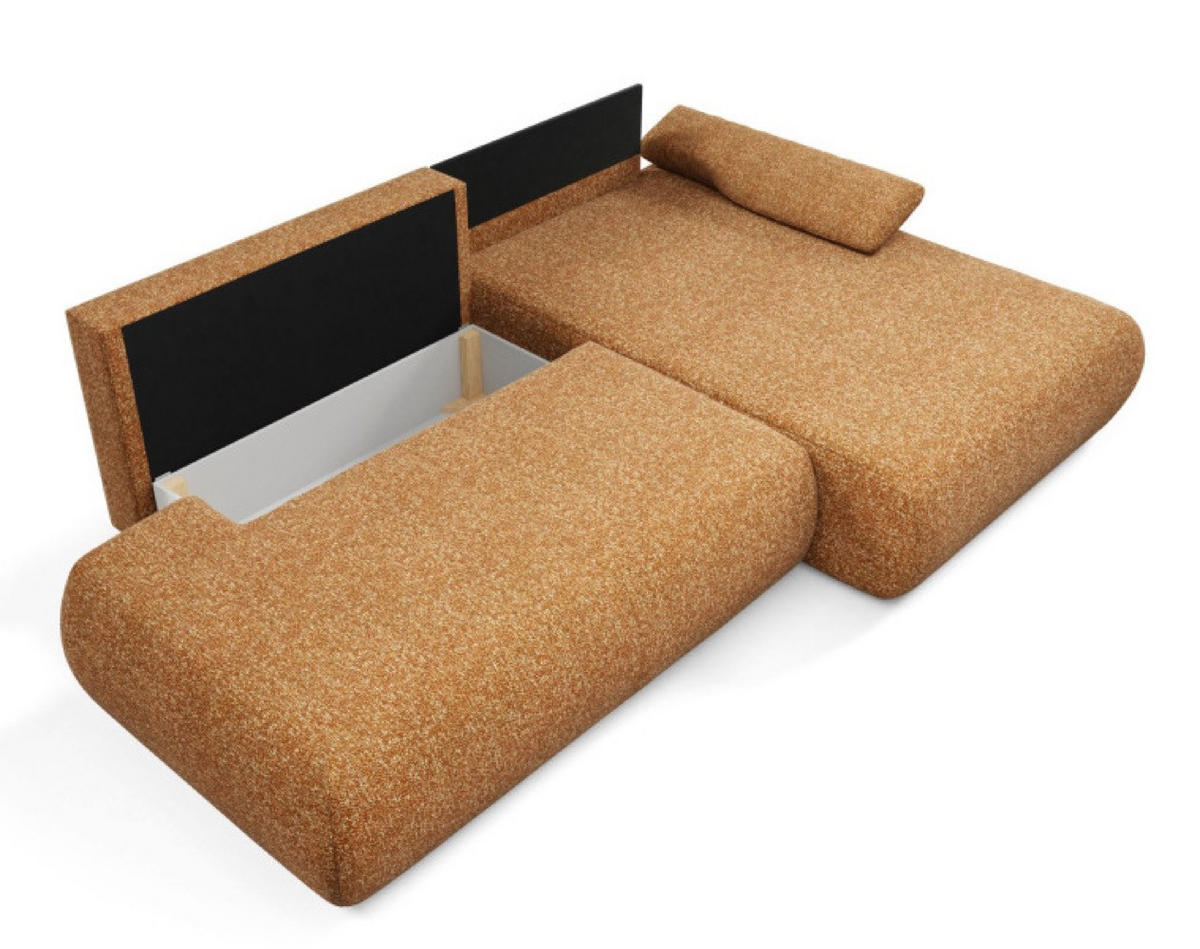 ECKSOFA Orange PENTI Ausziehbar Mit Bettkasten Rechts - Orange, Textil (173.5/286cm) - Sepro Meble