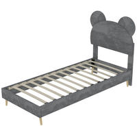 KINDERBETT 90/200 cm DE-35497 mit Bärenohr-Kopfteil Grau - Grau, Metall (90/200cm) - ComfortXL