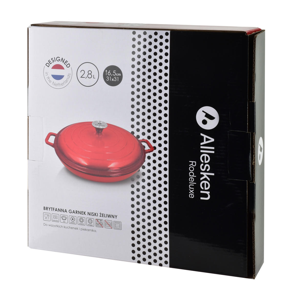 BRATPFANNE Rodeluxe Rot 31x31x6 cm Metall - Rot, Metall (31cm) - Mondex