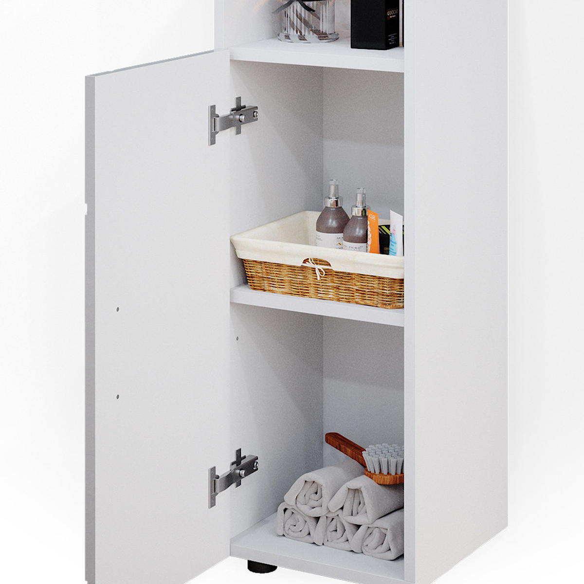 MIDISCHRANK Irma Weiß 30 x 95 cm - Weiß Hochglanz, Holzwerkstoff (30/95/30cm) - Vicco