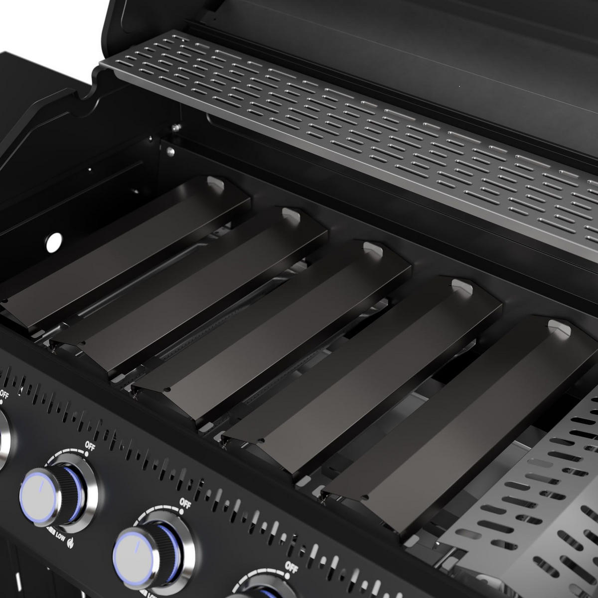 GASGRILL Tennessee Schwarz 6+1 - Schwarz, Metall (145/117/55cm) - Juskys