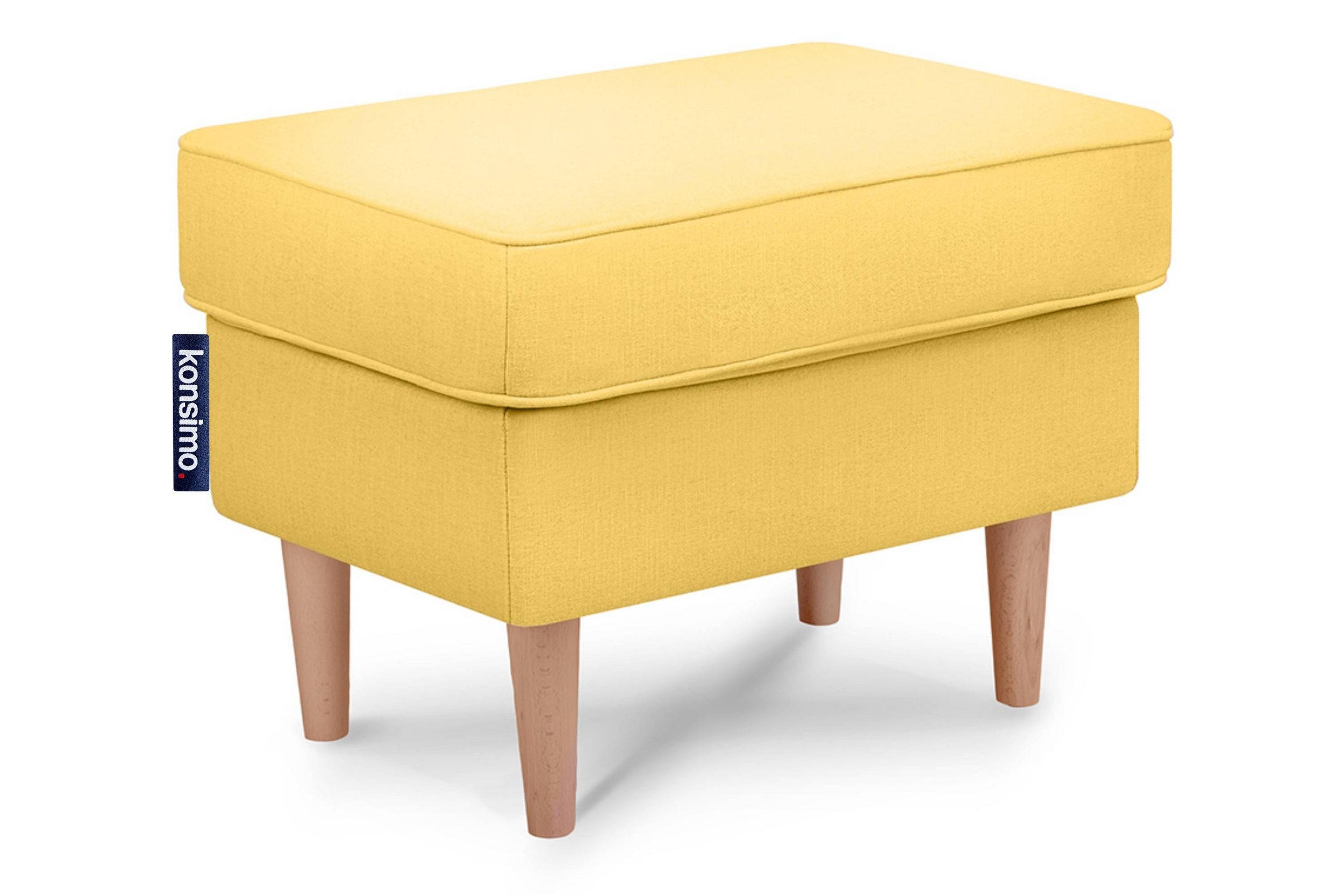 SITZHOCKER STRALIS zeitloses Design hohe Füße, gelb - Gelb, Textil (41/43/56cm) - KONSIMO®