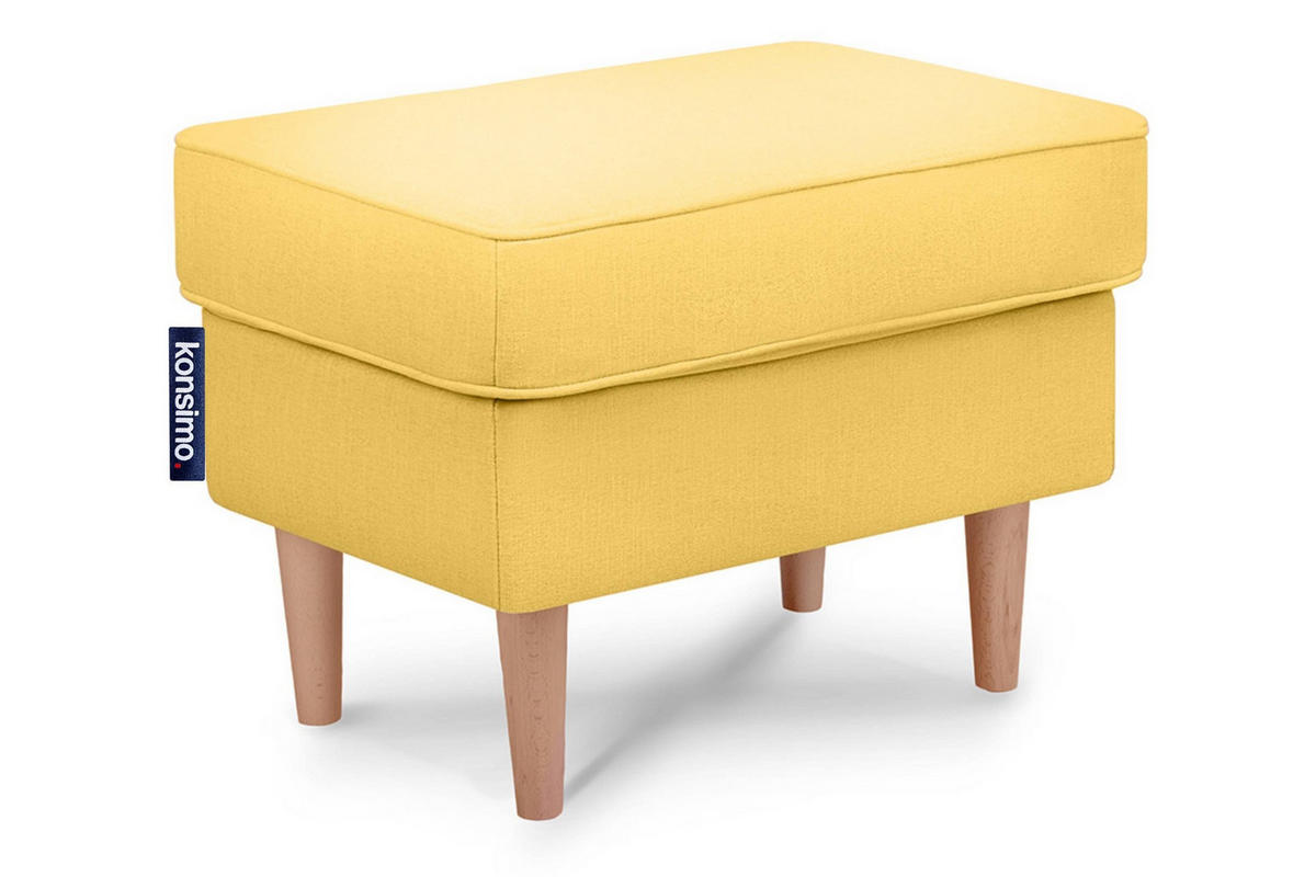 SITZHOCKER STRALIS zeitloses Design hohe Füße, gelb - Gelb, Textil (41/43/56cm) - KONSIMO®