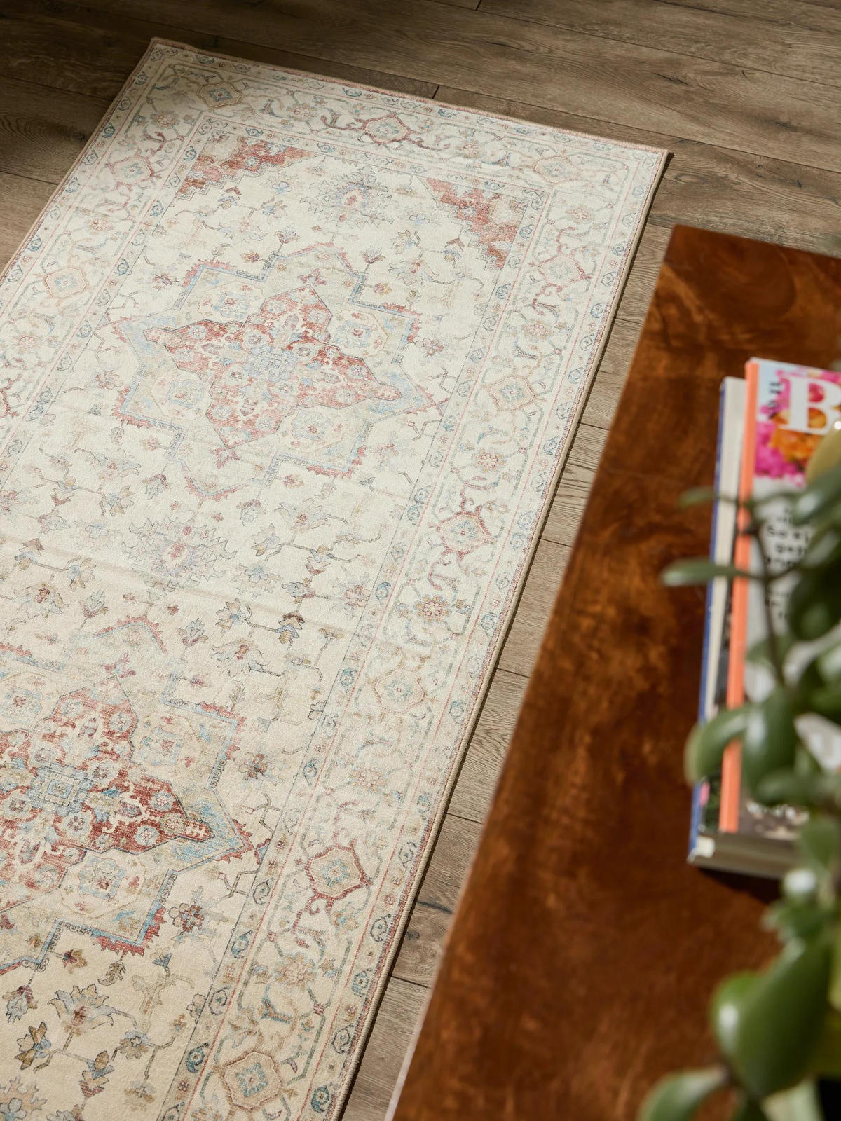 VINTAGE-LÄUFER Miray waschbar 80/240 cm - Rot/Multicolor, Kunststoff (80/240cm) - benuta Nest