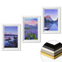 WANDBILDER 3er-Set - 20x30 cm Weißer Rahmen - Berglandschaften mit Wasser und Himmel - Weiß, Kunststoff (20/30cm) - ArtPrintCave