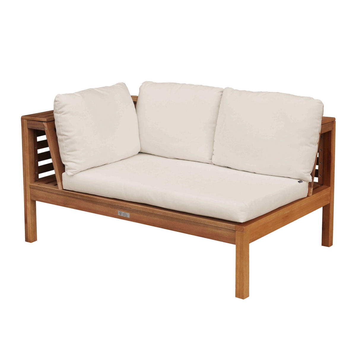 GARTENSOFA, Weiß - Weiß, Holz (120/63/80cm) - Oviala
