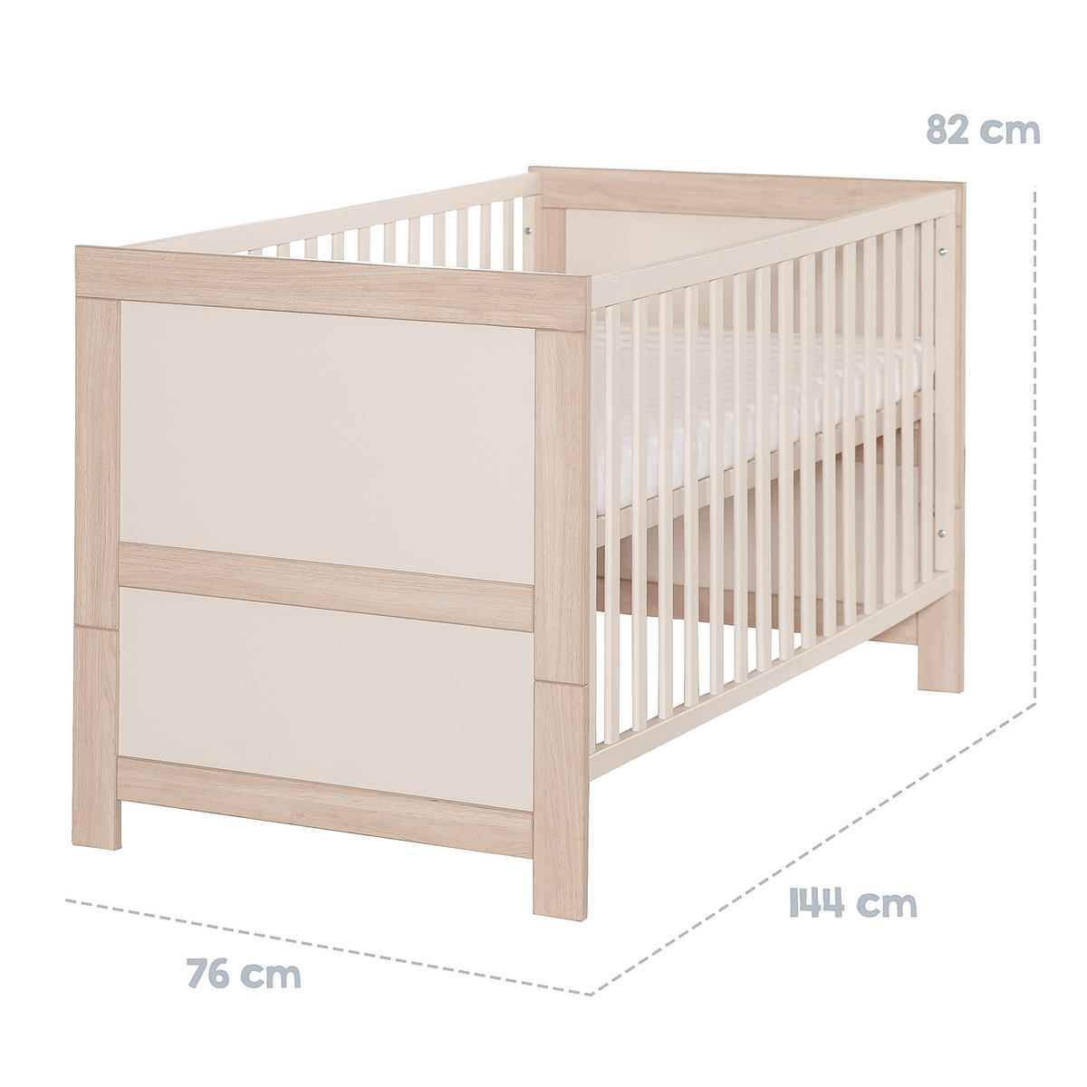 BABYBETT Momo 70x140 cm - Kaschmir, Holzwerkstoff (70/140cm) - Roba