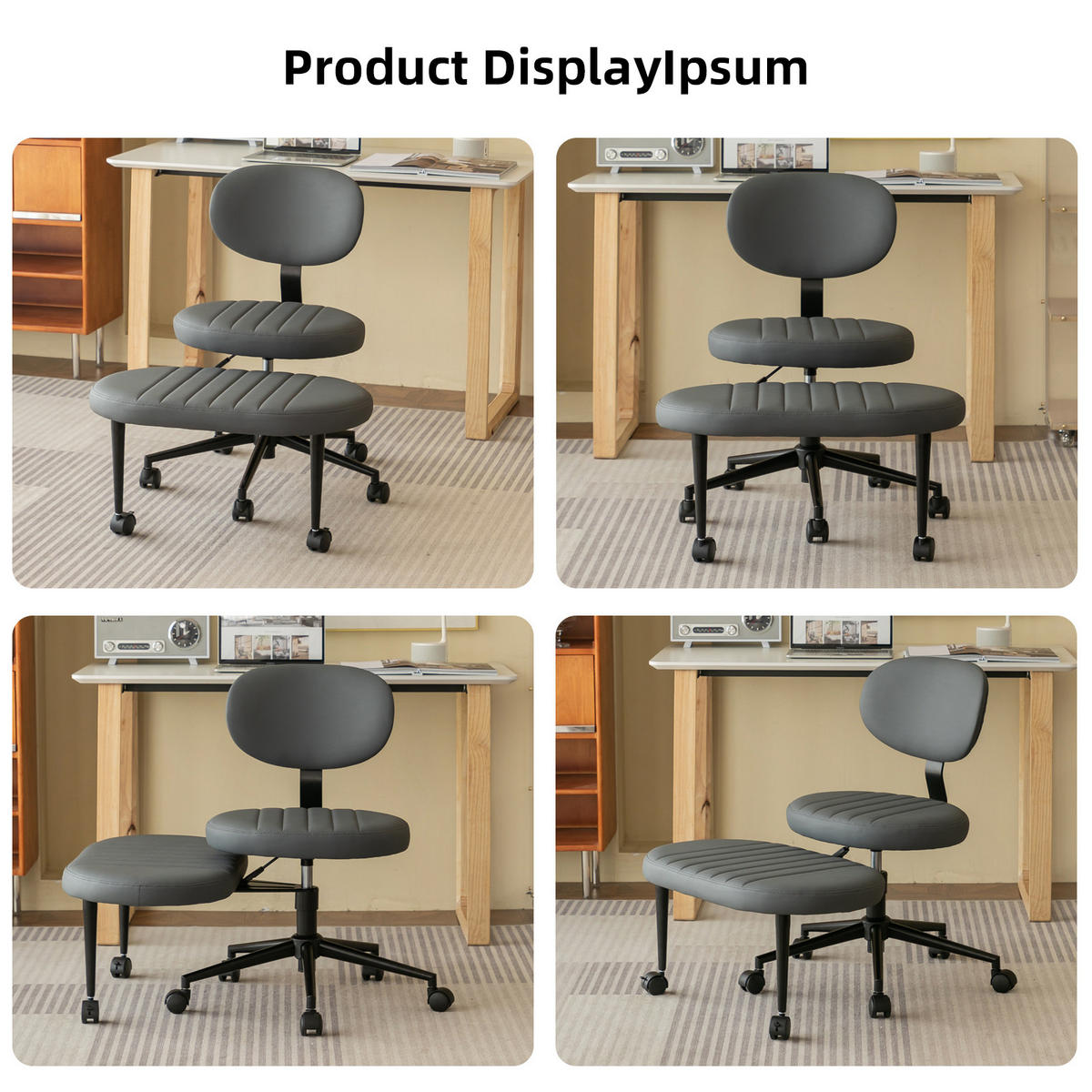 DREHSTUHL DE-41030 mit integrierter Fußstütze 360° drehbar Grau - Grau, Metall (69/92/40cm) - ComfortXL