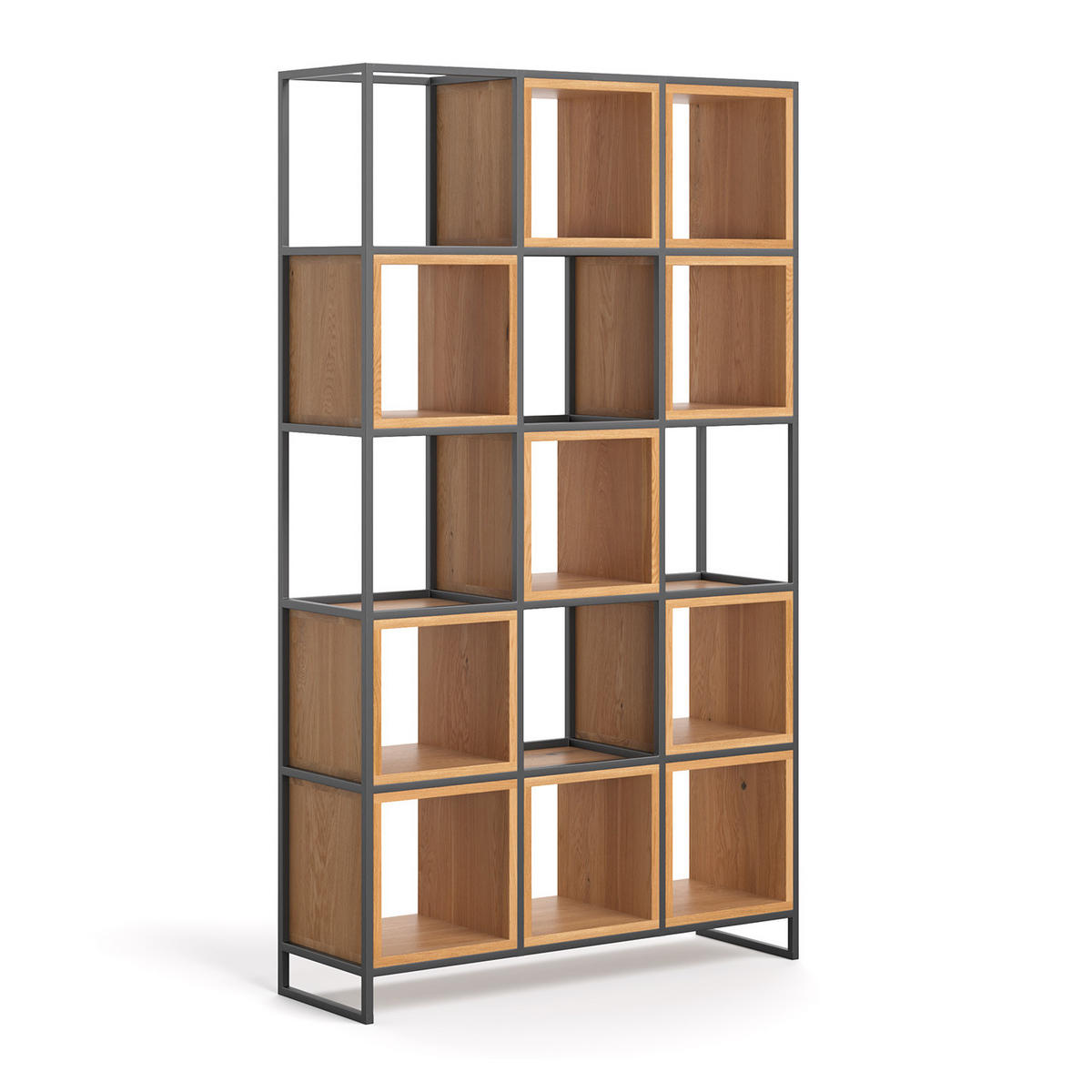 REGAL Frame aus massivem Eichenholz - Eichefarben/Naturfarben, Holz (122/200/38cm) - Danzz