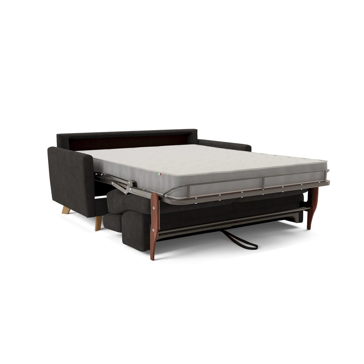 SCHLAFSOFA Francy - Schwarz, Metall (160/92/97cm) - Divani.store