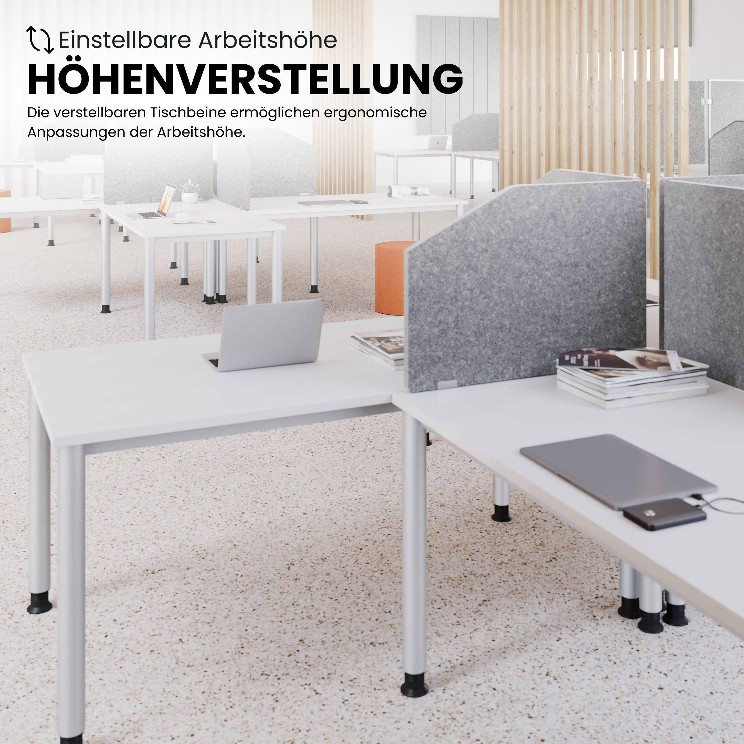 SCHREIBTISCH Serie-H Gestell: Silber 80/120/74 cm in Nussbaumfarben - Nussbaumfarben, Holzwerkstoff (80/120/74cm) - bümö