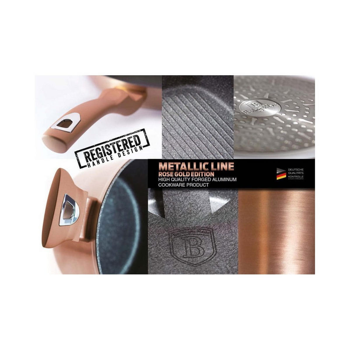 PFANNE Gold 24/24/6.5 cm BH1517 - Goldfarben, Metall (24cm) - Berlinger Haus