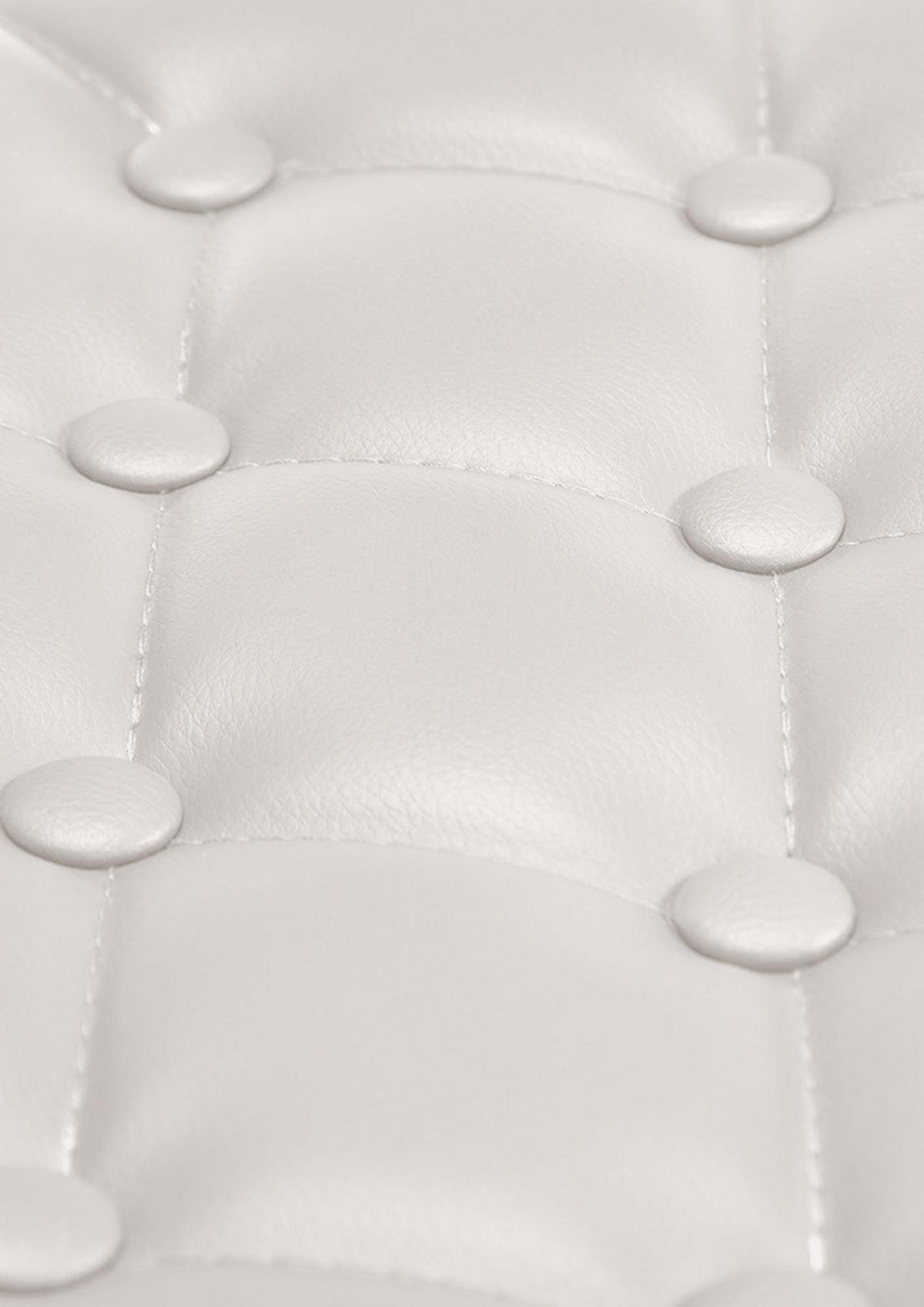 BARHOCKER Lederlook weiß - Chromfarben/Weiß, Textil/Metall (62/103/55cm) - CLP
