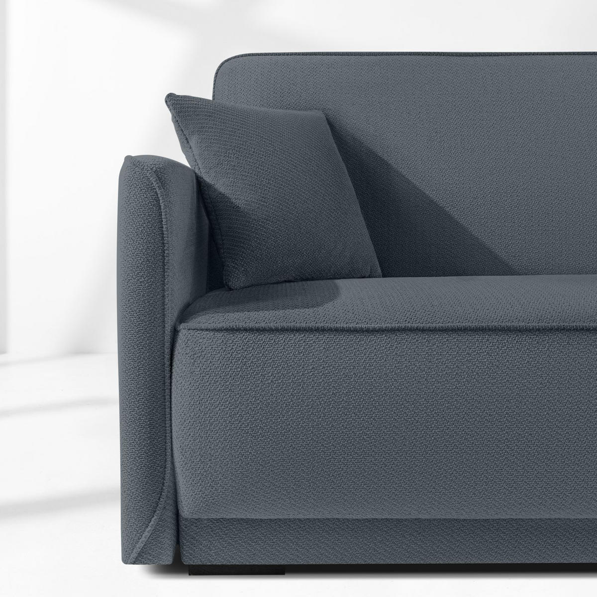 EINZELSOFA LIRIS, 3 Personen, Stahl - Dunkelgrau, Holz/Holzwerkstoff (208/91/98cm) - KONSIMO®