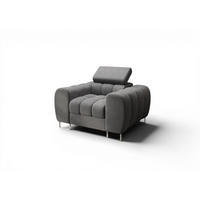 SESSEL Bastien In Stoff Aragon - Grau, Holzwerkstoff/Textil (115/95/97cm) - Fun Möbel