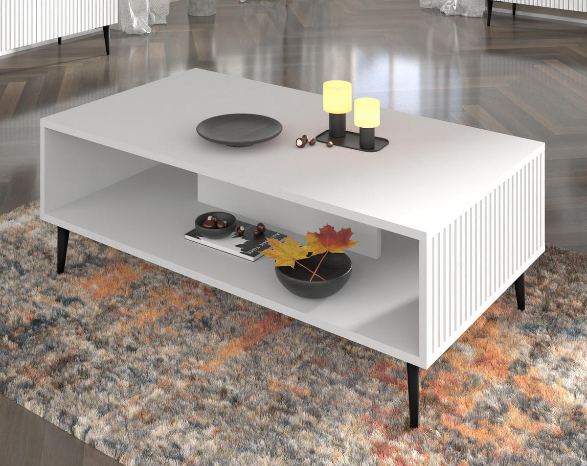 STOLIĆ ZA KAVU Bijela, bijela, crna 90/43/60 - bijela/crna, drvni materijal (90/43/60cm) - RAUMHIRSCH FURNITURE