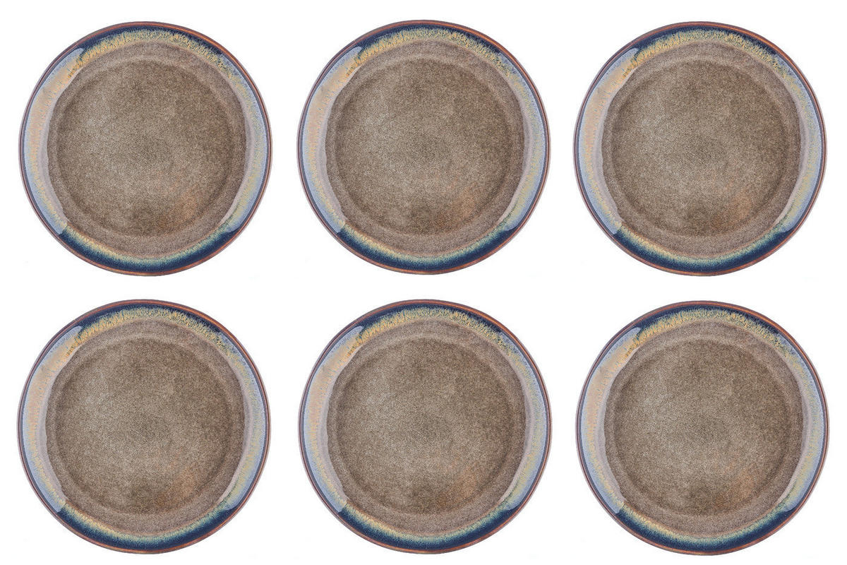 TELLER Genesis Ø27cm - 6er-Set - Basalt - Braun, Keramik (27cm) - Björn