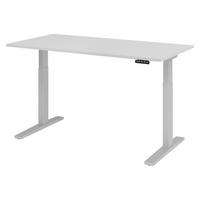 SCHREIBTISCH elektrisch XMKA 80/160/74 cm in Grau/Silberfarben - Silberfarben/Grau, Holzwerkstoff (80/160/74cm) - bümö