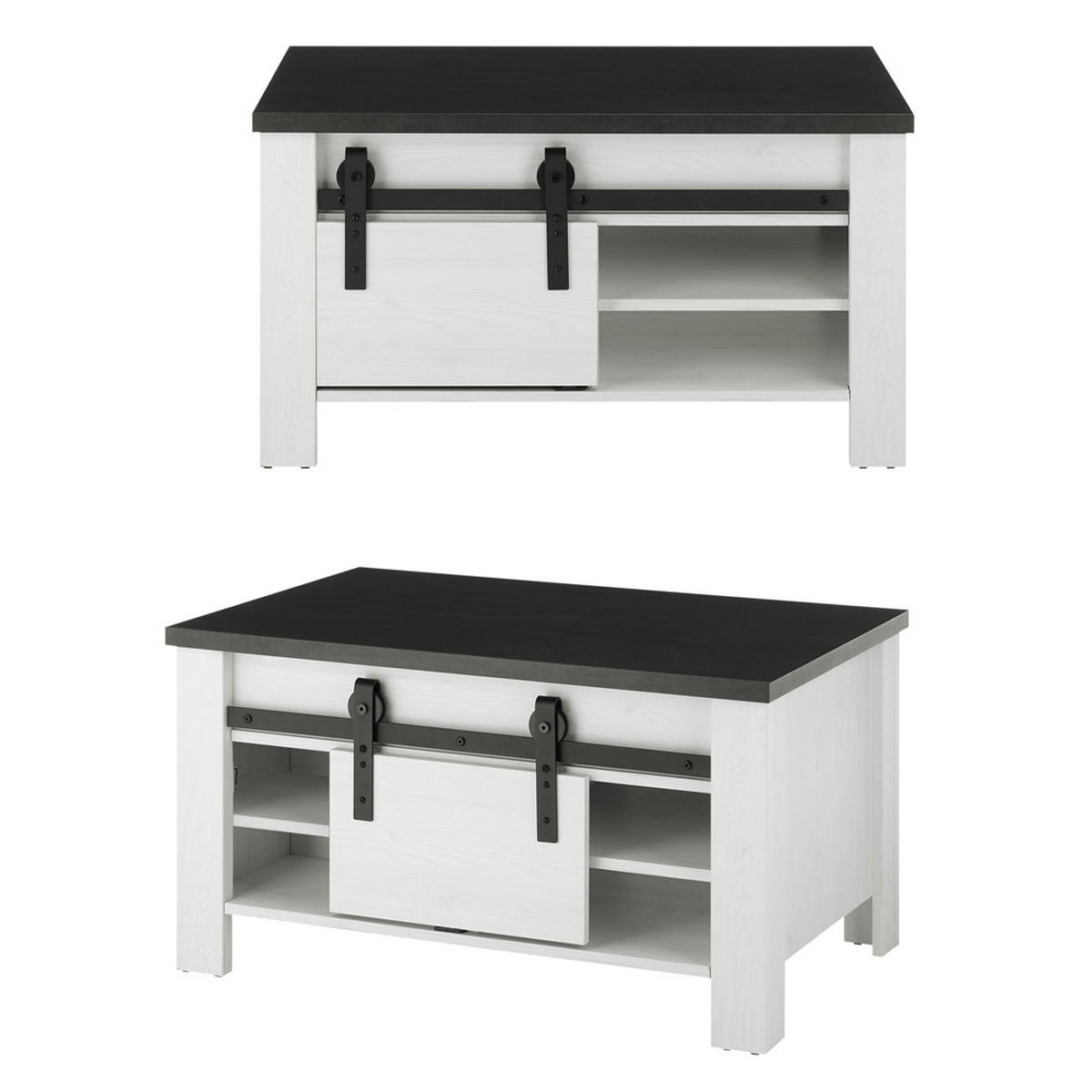 WOHNZIMMER-SET 6-TLG. Shelton-61 - Weiß, Holzwerkstoff (570/201/43cm) - Lomado