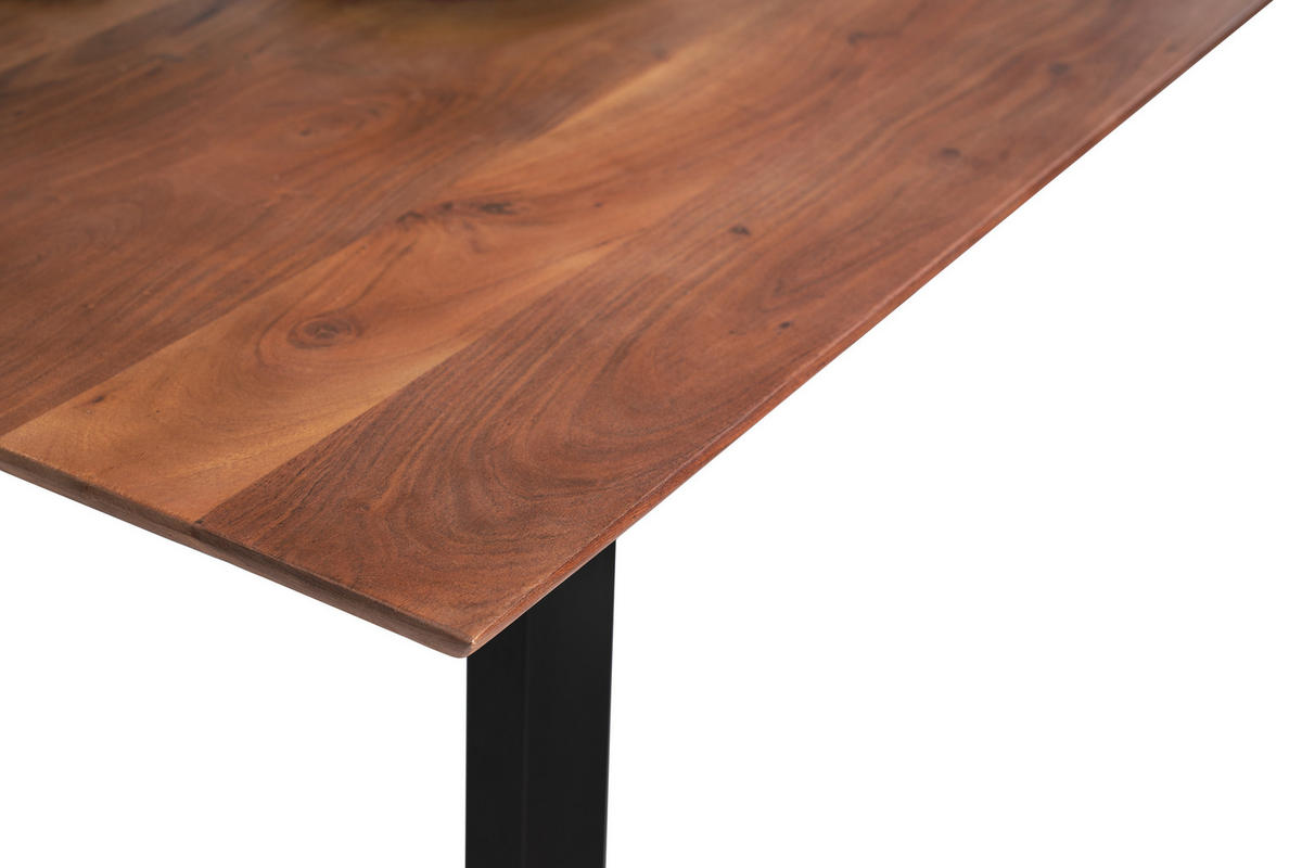 ESSTISCH ATLANTA - Schwarz/Braun, Holz/Metall (80/140/77cm) - SAM