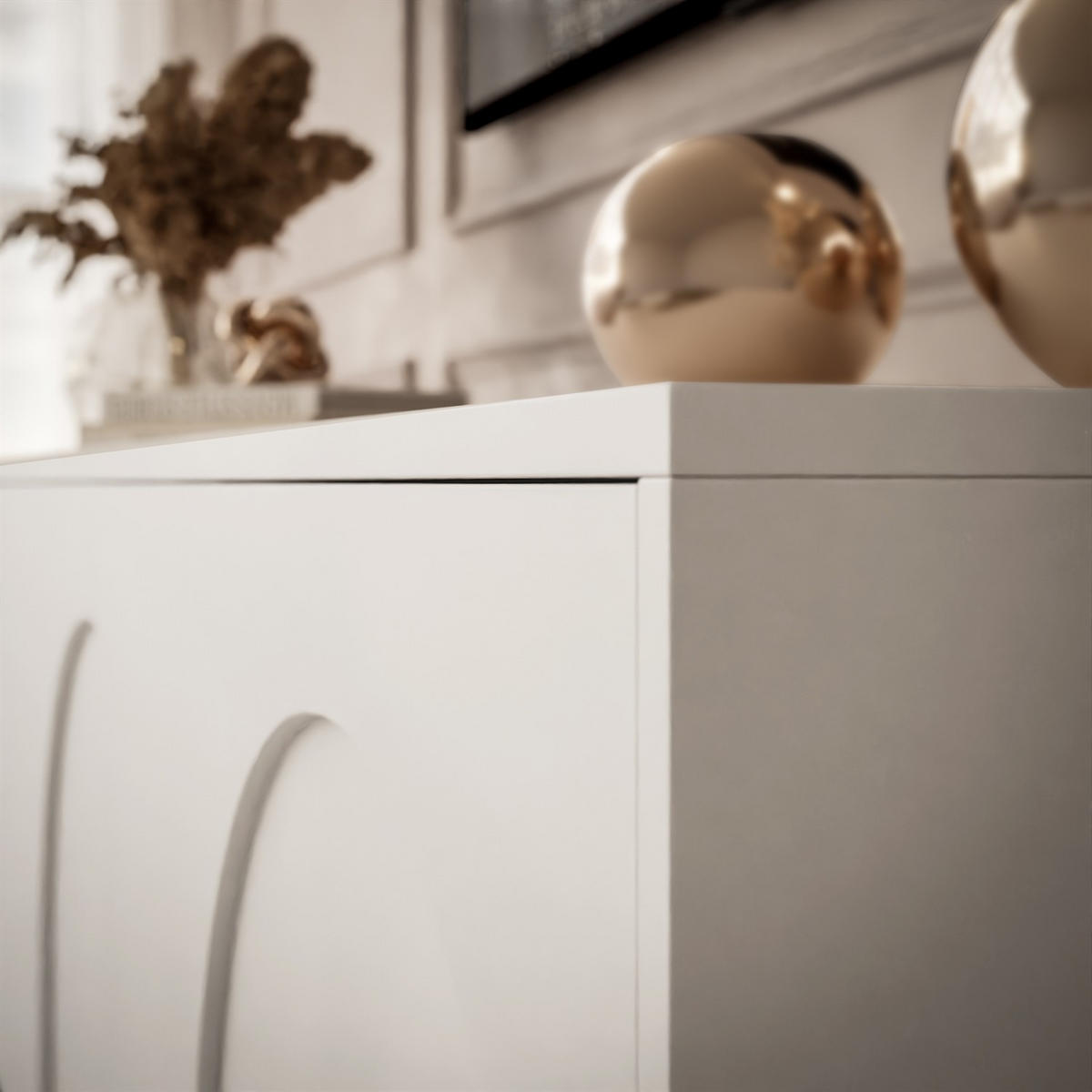 TV-ELEMENT ARIADNA weiß dreitürig - Weiß, Holzwerkstoff (154/51/35cm)