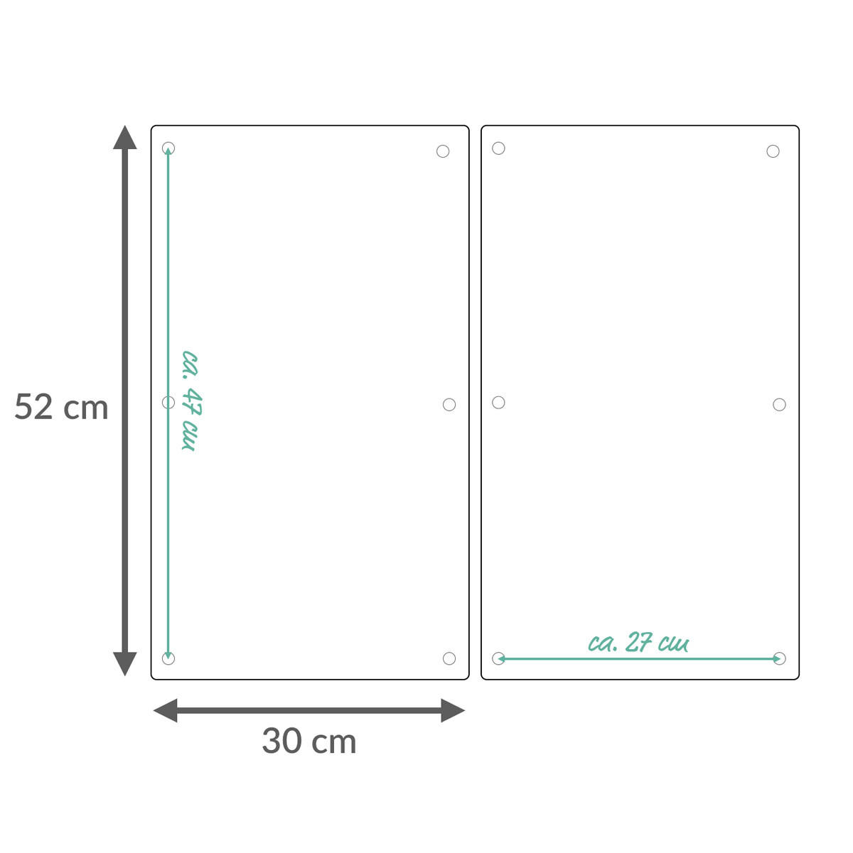 GLASPLATTEN für Herd — 2 Stück Marble Schwarz 52/30 cm - Schwarz, Glas (30/52cm) - ZELLER