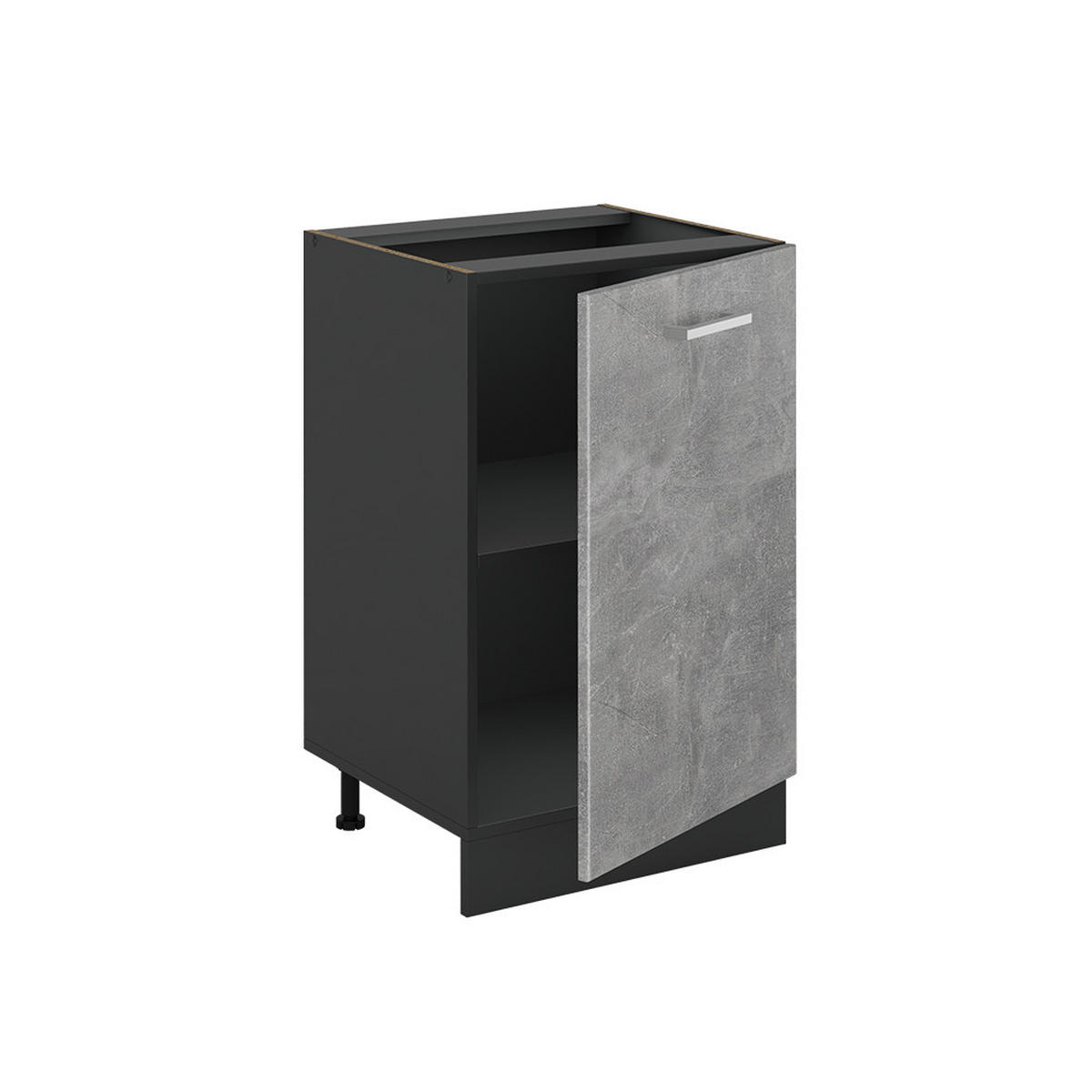 KÜCHENUNTERSCHRANK R-Line, Beton/Anthrazit, 50 cm Arbeitsplatte Anthrazit - Anthrazit/Grau, Holzwerkstoff (50/81.6/60cm) - Vicco