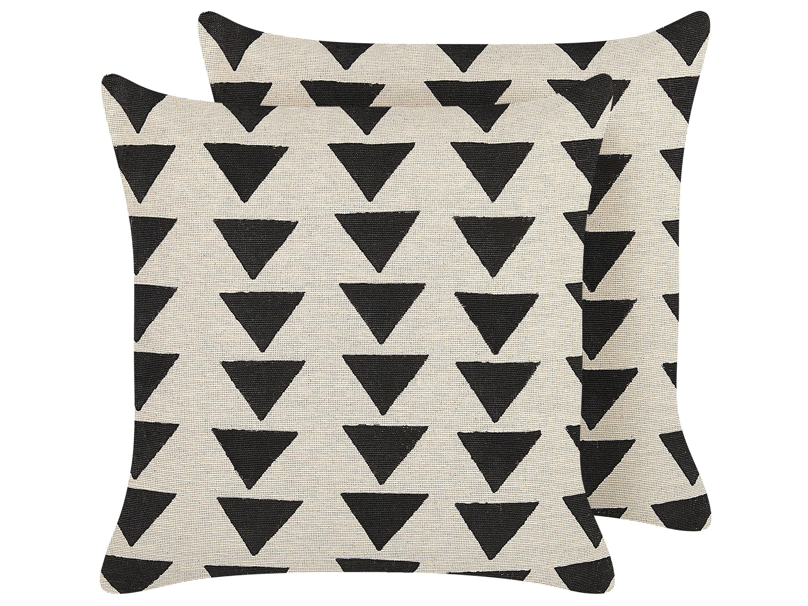 DEKOKISSEN 2er-Set Hellbeige 45/45 cm Cercis - Beige, Naturmaterialien/Textil (45/45cm) - Beliani