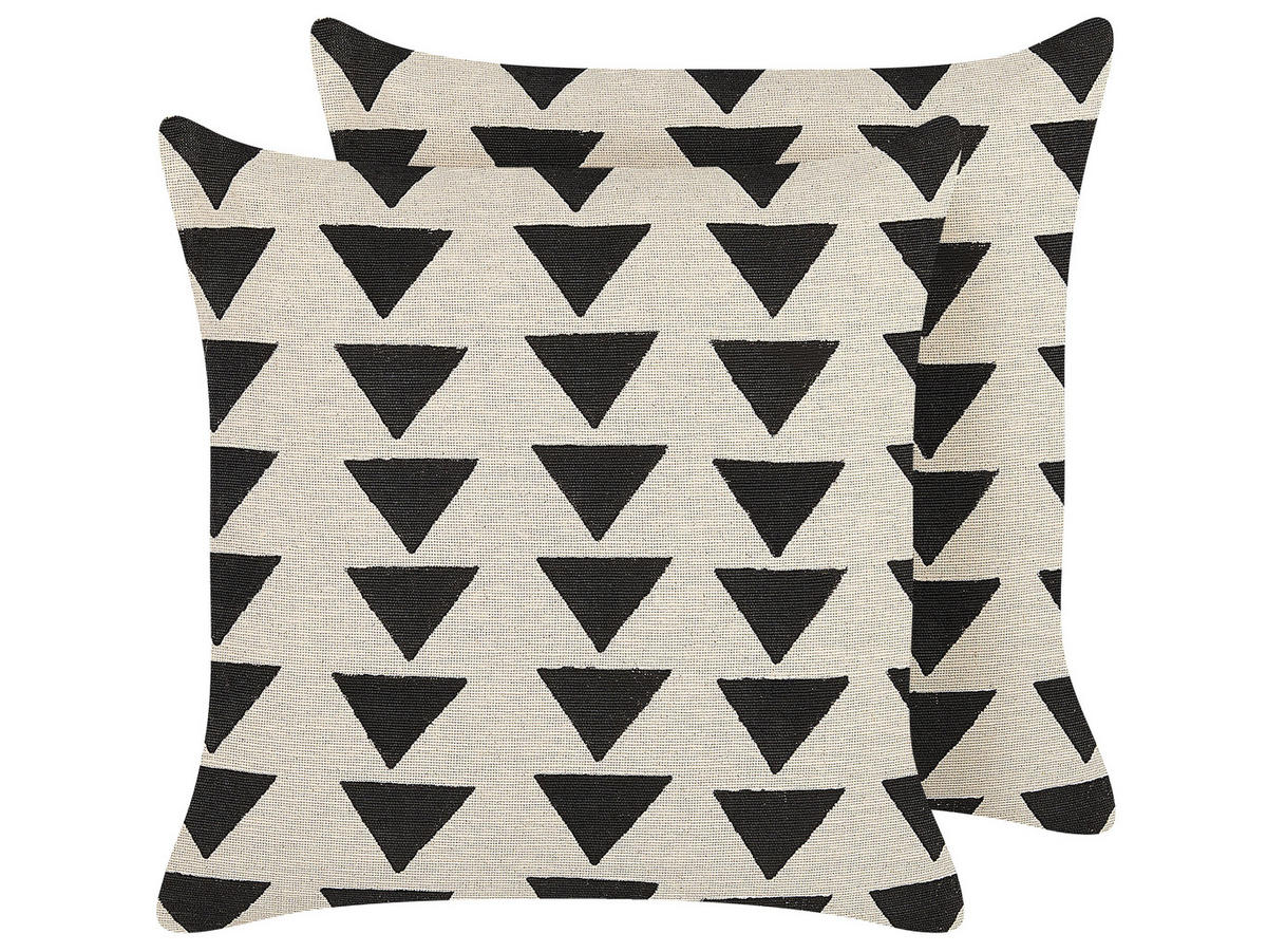 DEKOKISSEN 2er-Set Hellbeige 45/45 cm Cercis - Beige, Naturmaterialien/Textil (45/45cm) - Beliani