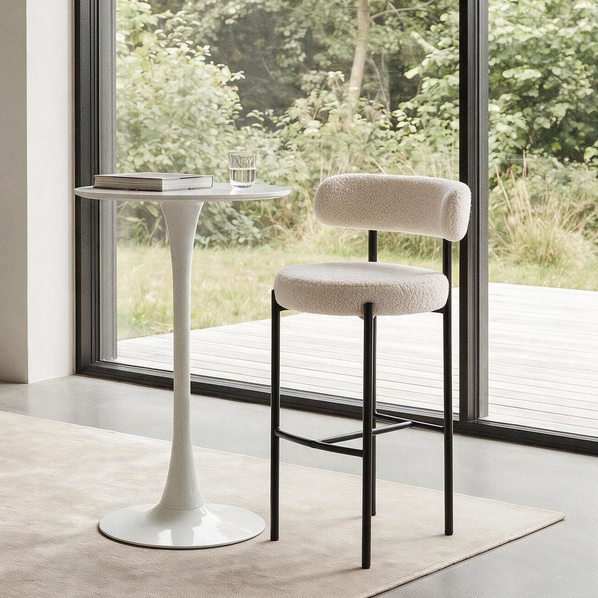 BARHOCKER 2er-Set Metall Weiß - Weiß, Metall (47/103/47cm) - Nordlys